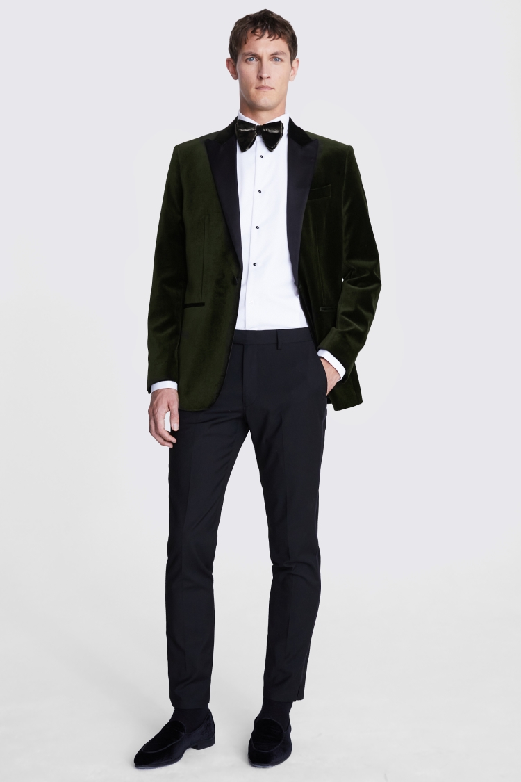 Regular Fit Olive Velvet Jacket