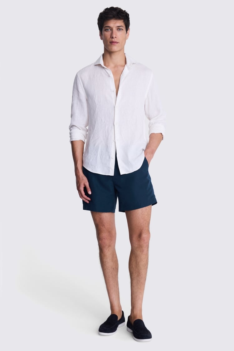 Navy Peached Smart Swim Shorts