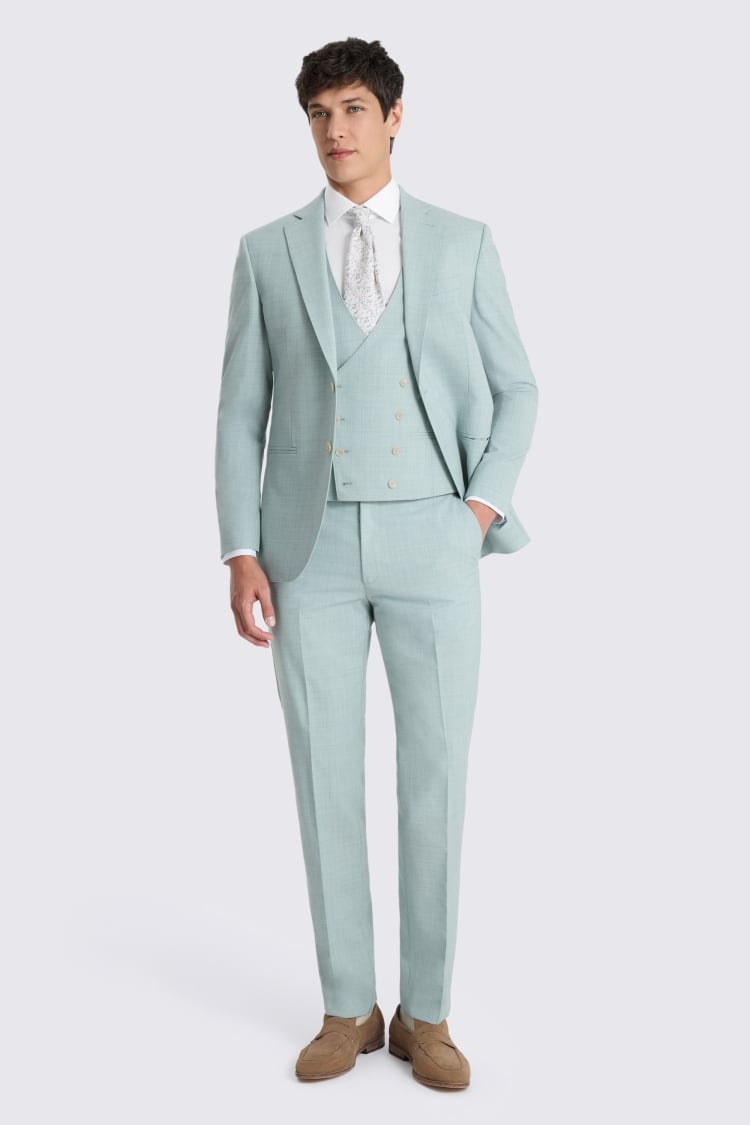 Slim Fit Aqua Marl Suit
