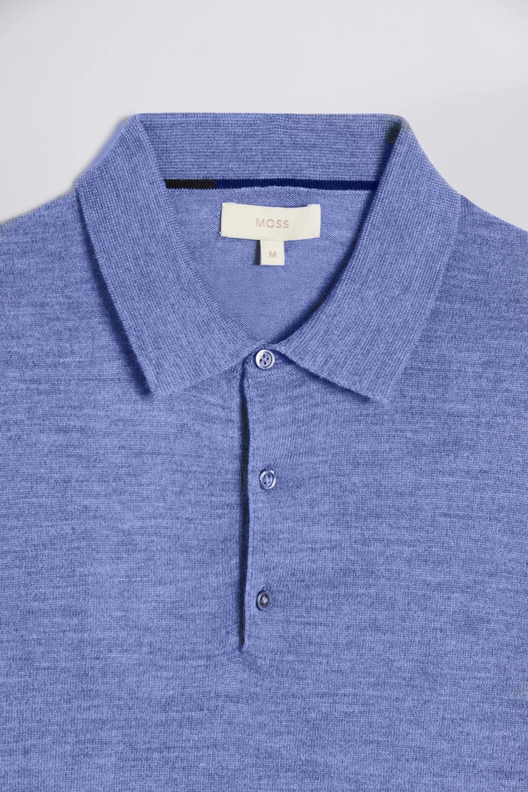Blue Fog Merino Polo Shirt
