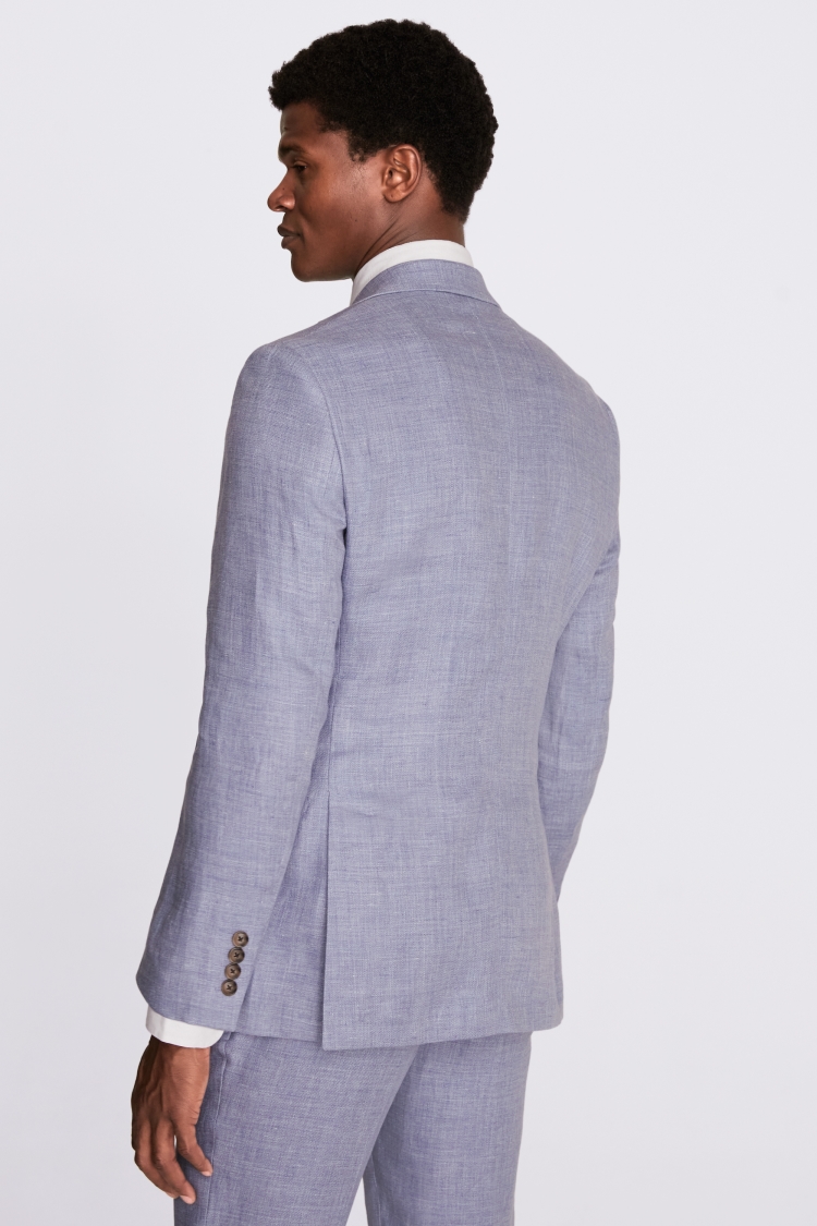 Tailored Fit Dusty Blue Linen Jacket