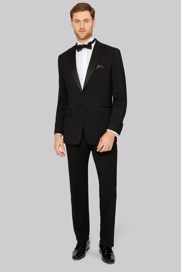 Moss Esq. Regular Fit Black Peak Lapel Tuxedo Jacket