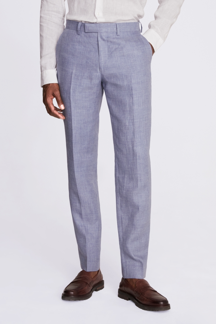 Tailored Fit Dusty Blue Linen Suit