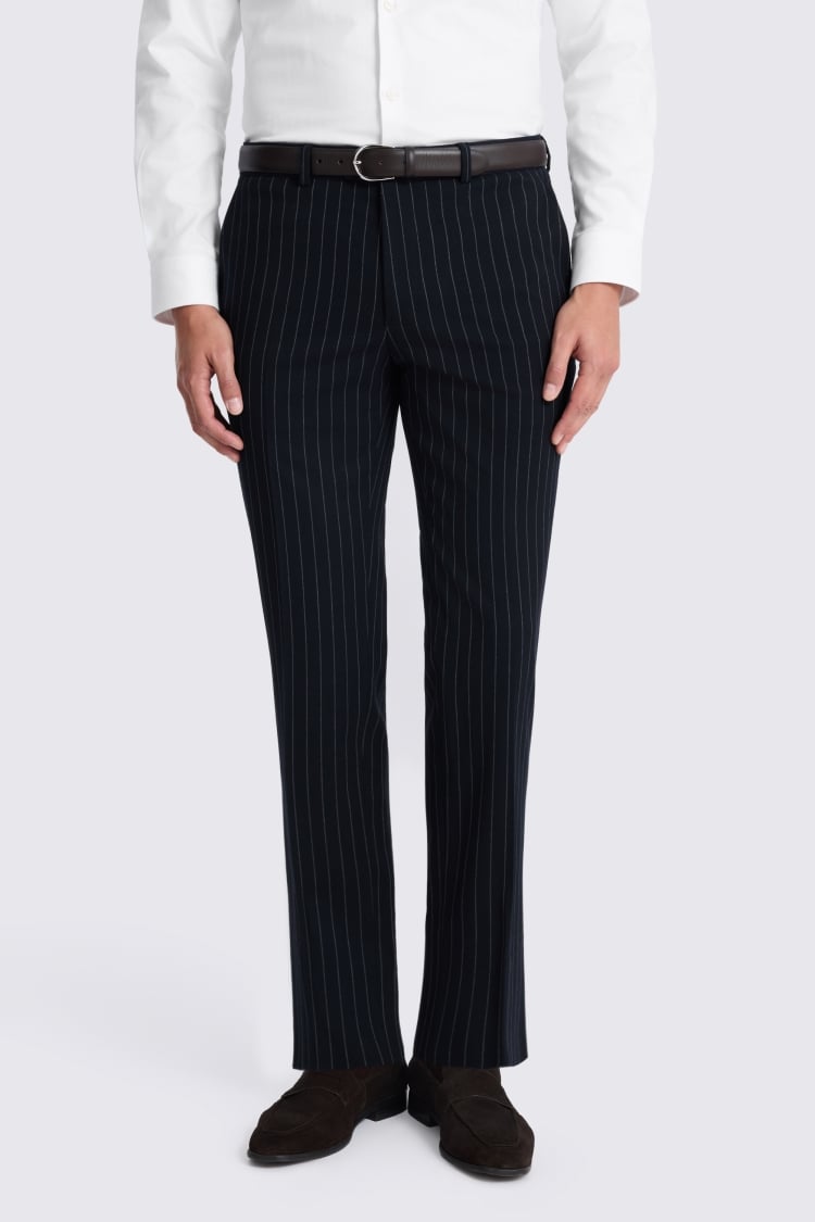 Slim Fit Navy Stripe Pants