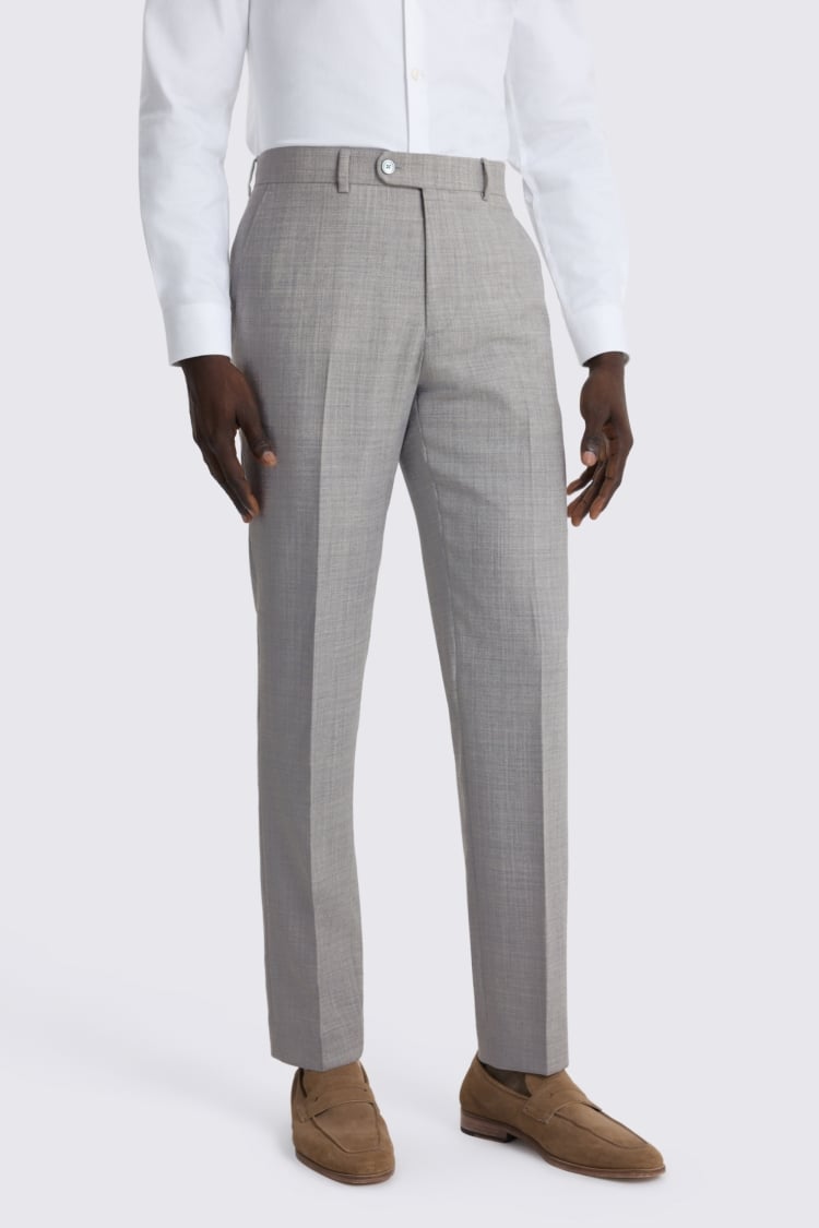 Slim Fit Light Grey Marl Trouser