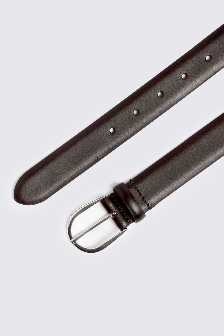 Italian Dark Brown Leather Belt