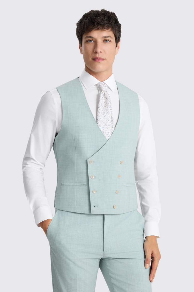Slim Fit Aqua Marl Suit