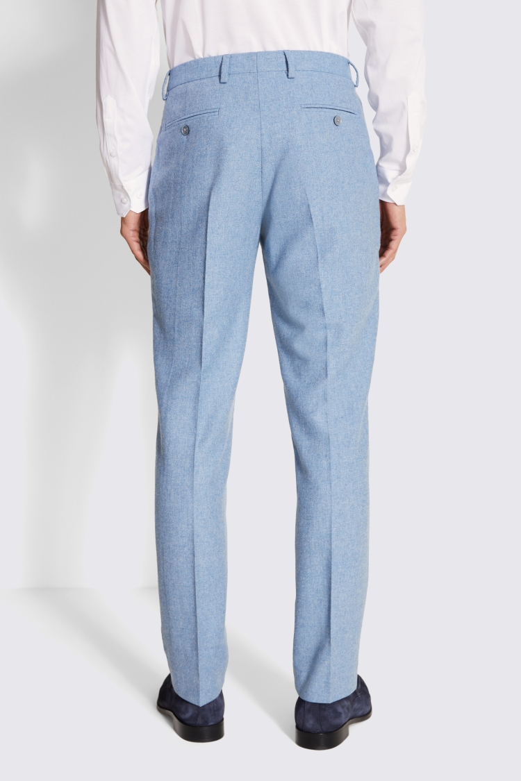 Tailored Fit Blue Herringbone Pant
