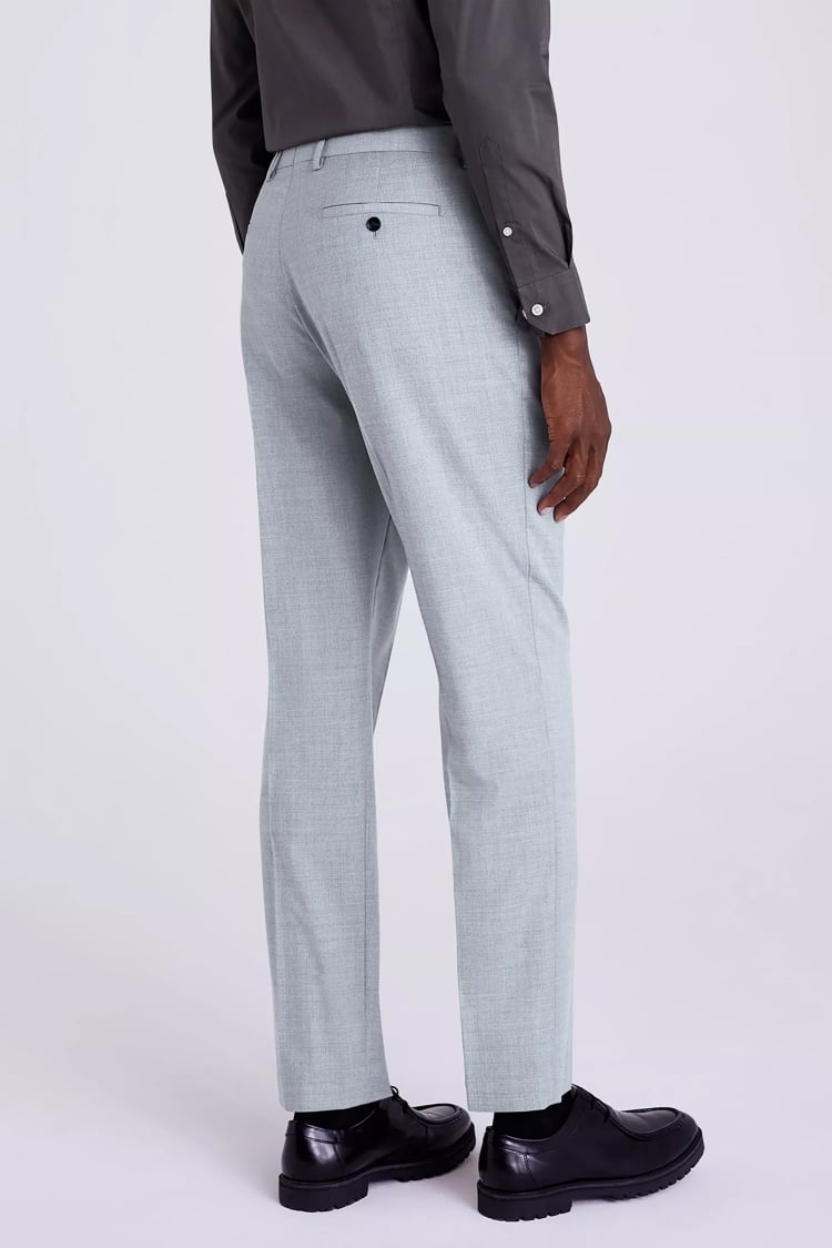 Tailored Fit Grey Stretch Trousers