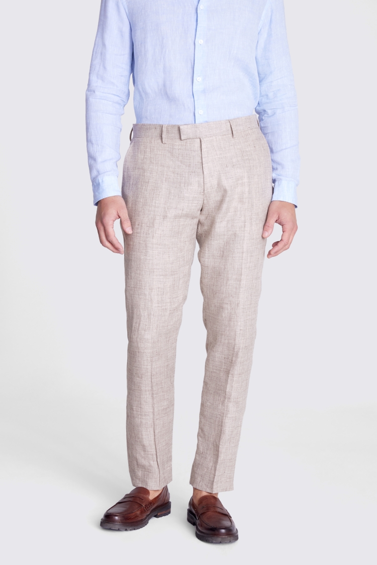 Tailored Fit Oatmeal Linen Suit