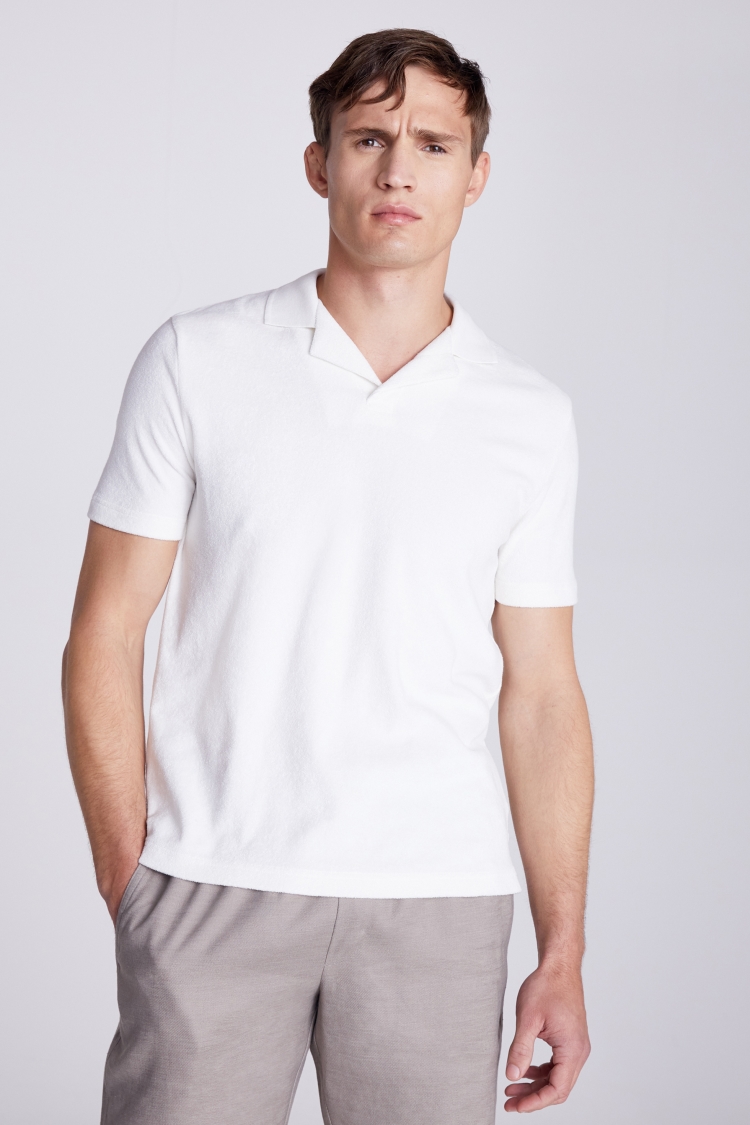 Ecru Terry Towelling Skipper Polo | Buy Online at Moss