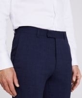 Tailored Fit Blue Flannel Trousers