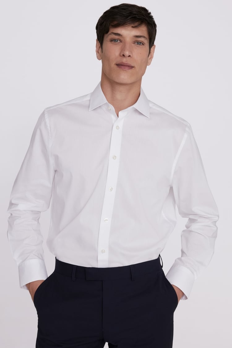 Regular Fit White Stretch Shirt | Buy Online at Moss