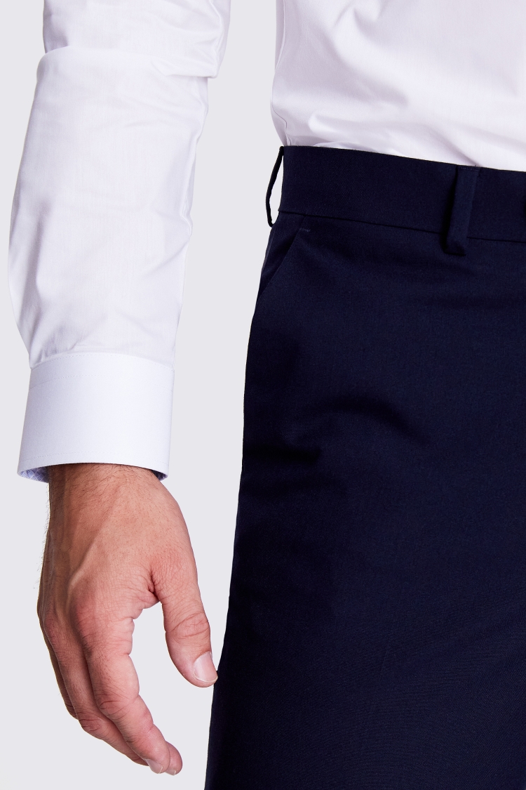 Tailored Fit Navy Trousers 