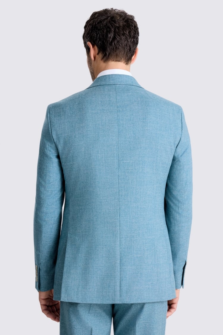 Tailored Fit Teal Slub Suit