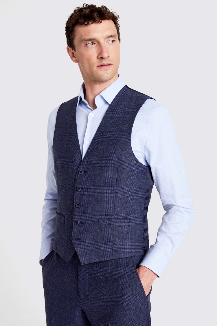 Tailored Fit Blue Check Performance Jacket