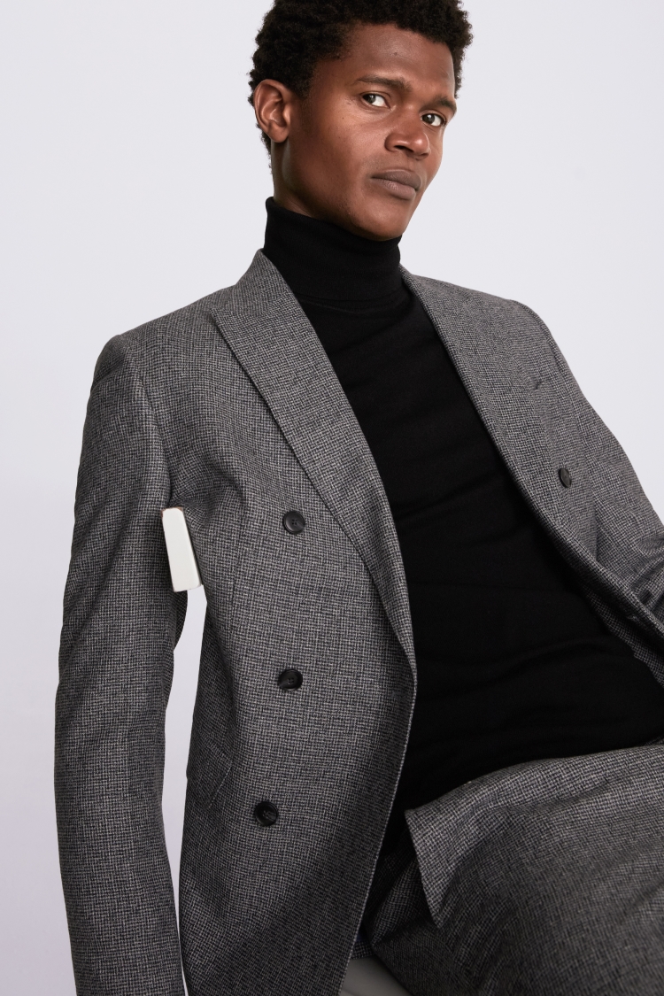 Italian Slim Fit Grey Puppytooth Jacket 