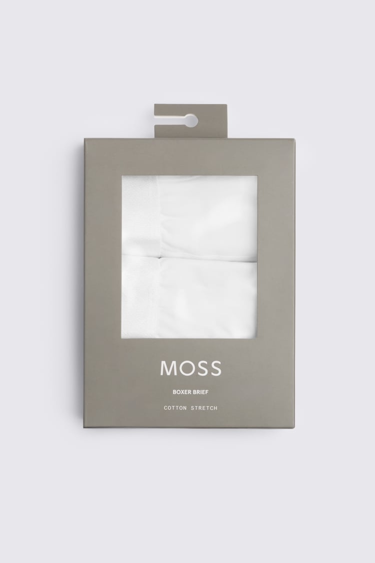 White Cotton-Stretch Boxer Briefs 3 Pack