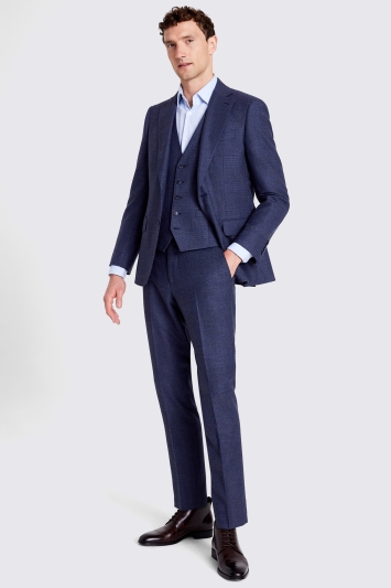 Tailored Fit Blue Check Performance Jacket 