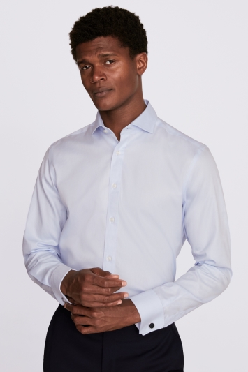 Tailored Fit Sky Double Cuff Non-Iron Twill Shirt