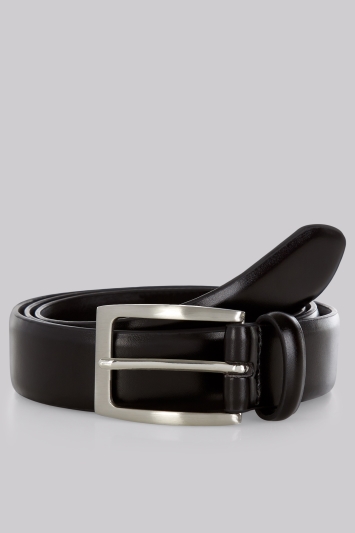 Moss 1851 Black Bonded Leather Belt 