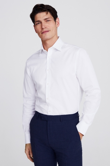 Tailored Fit White Stripe Shirt