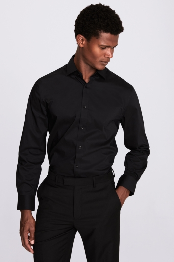 Regular Fit Black Stretch Shirt