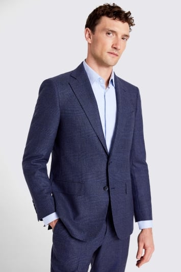 Tailored Fit Blue Check Performance Suit Jacket