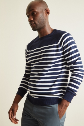 mens navy breton jumper