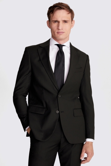 Tailored Fit Black Stretch Suit Jacket