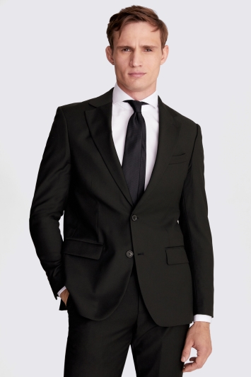 Moss Custom Made  Black Stretch Jacket In Black