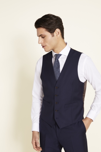 Tailored Fit Blue Waistcoat