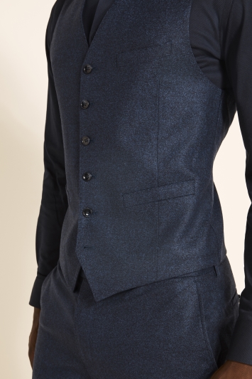 Slim Fit Royal Blue Flannel Waistcoat