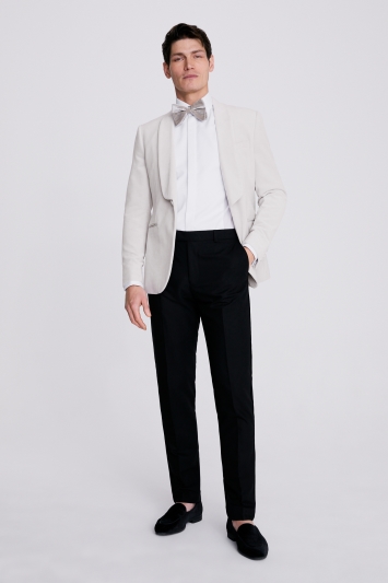 Slim Fit Light Grey Velvet Jacket 