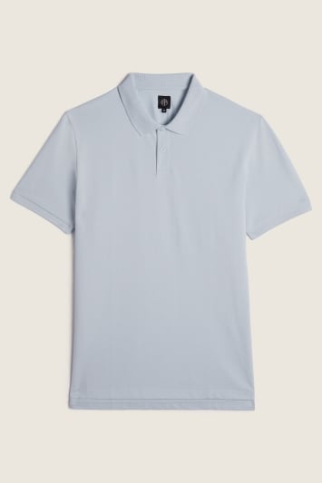 Iris Blue Melange Pique Polo Shirt