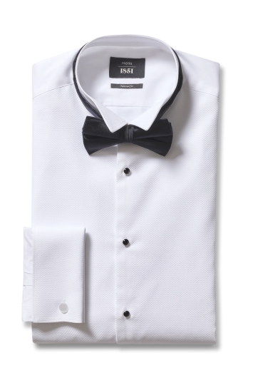 Tailored Fit White Marcella Wing Collar Dress Shirt