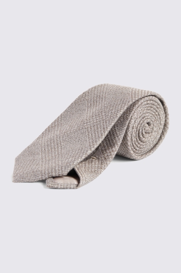 Grey Textured Prince of Wales Check Tie