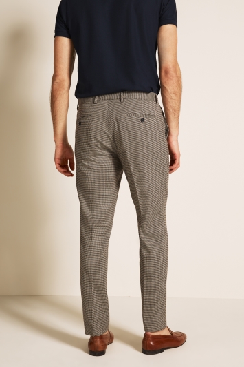 Slim Fit Oat Puppytooth Trousers