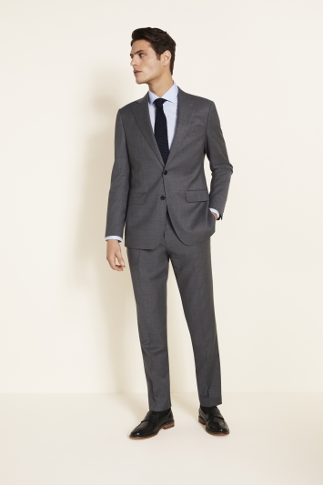 Tailored Fit Grey Twill Jacket