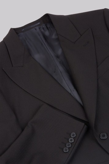 Moss Bros Regular Fit Black Fine Herringbone Morningwear Coat 