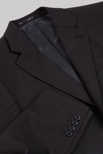 Moss Bros Regular Fit Black Notch Lapel Masons Jacket 