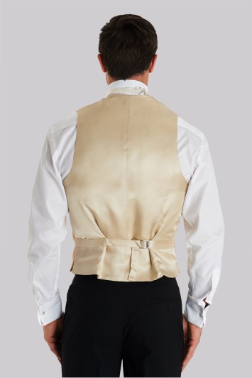 Moss Bros Covent Garden Tailored Fit Beige Linen Waistcoat 