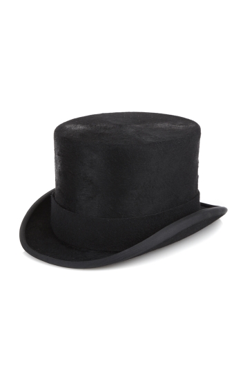 Black Melusine Fur Top Hat 
