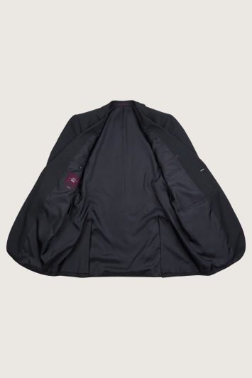 Moss Esq. Regular Fit Plain Charcoal Notch Lapel Jacket