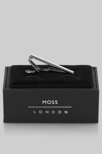 Moss London Gunmetal Skinny Tie Clip