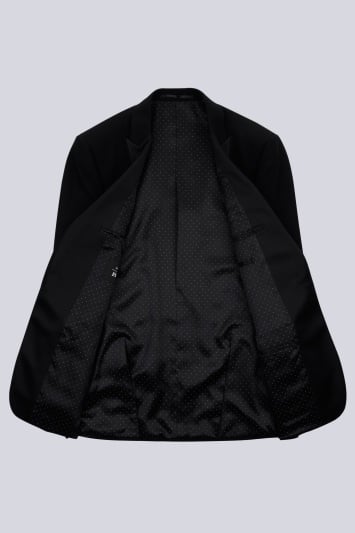 Moss 1851 Tailored Fit Black Satin Peak Lapel Tuxedo Jacket