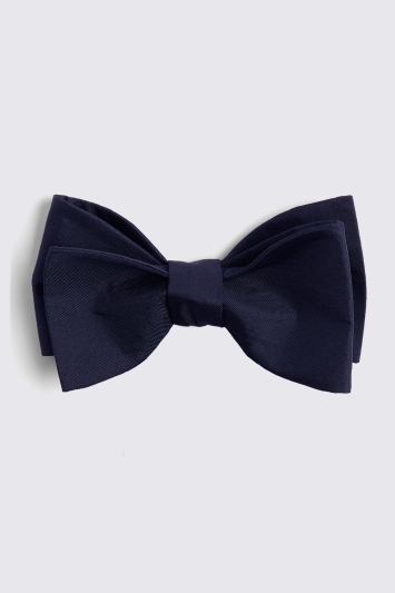 Midnight Navy Silk Self-Tie Bow Tie