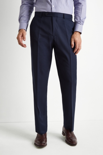 Moss Esq. Regular Fit Blue Twill Suit Trousers