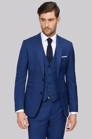 Moss 1851 Tailored Fit Bright Blue Jacket