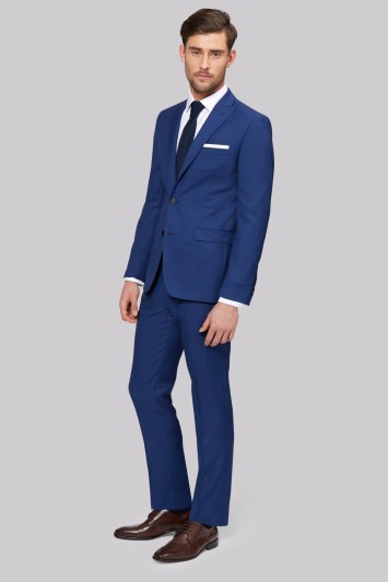 Moss 1851 Tailored Fit Bright Blue Jacket